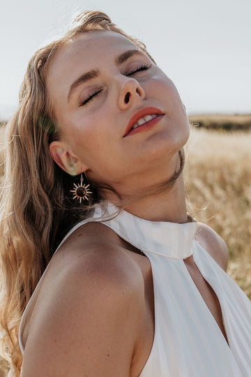 Solaris Sunburst Earrings Wisteria London